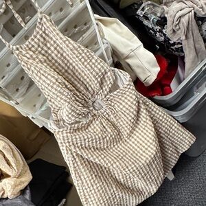 Sim & sam gingham cutout dress M // 030410